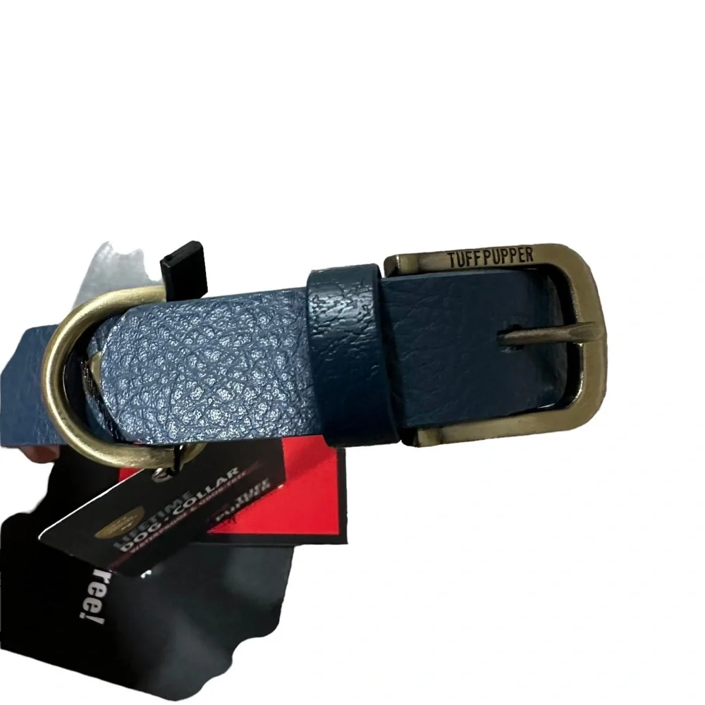 New Tuff Pupper Classic Dog Collar Blue Small